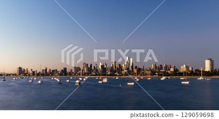Melbourne Skyline from St Kilda in Australia 129059698