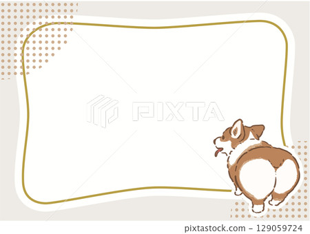 柯基犬插圖卡 柯基犬插圖卡 129059724
