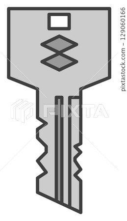 Illustration of a key used to lock the front door or entrance as a security measure 129060166