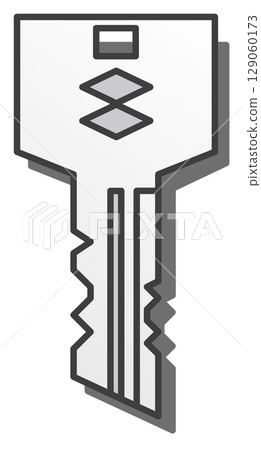 Illustration of a key used to lock the front door or entrance as a security measure Illustration of a key used to lock the front door or entrance as a security measure 129060173