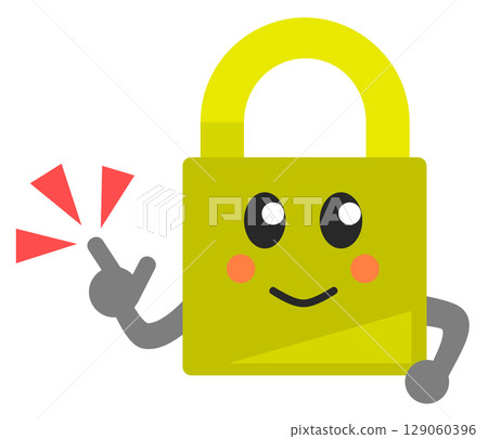用於預防犯罪和安全目的的掛鎖的可愛插圖 129060396