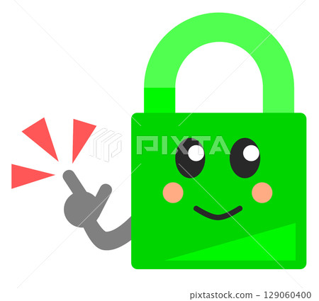 用於預防犯罪和安全目的的掛鎖的可愛插圖 129060400