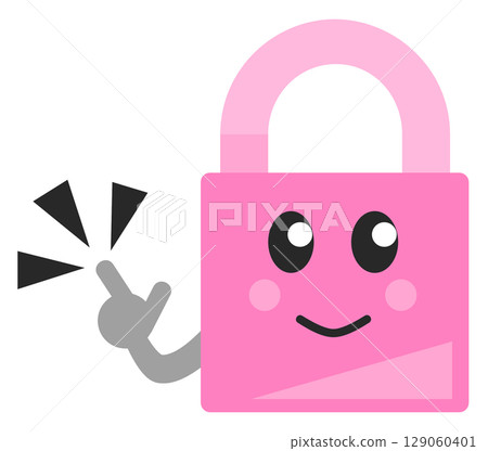 Cute illustration of a padlock for crime prevention and security purposes 129060401