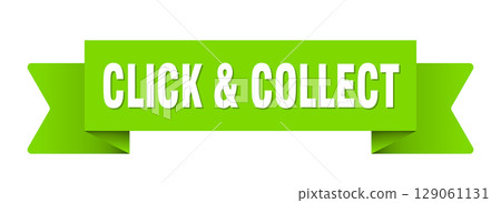 click & collect ribbon isolated on transparent background. click & collect ribbon click & collect ribbon isolated on transparent background. click & collect ribbon 129061131