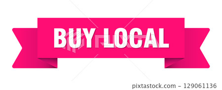 buy local ribbon isolated on transparent background. buy local ribbon 129061136