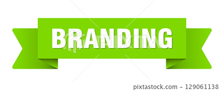 branding ribbon isolated on transparent background. branding ribbon 129061138