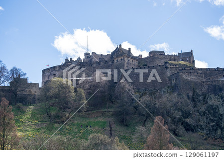 Edinburgh Castle is a historic fortress and former royal residence located in Edinburgh, Scotland 129061197