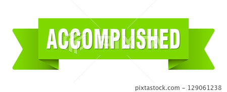 accomplished ribbon isolated on transparent background. accomplished ribbon 129061238