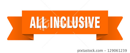 all inclusive ribbon isolated on transparent background. all inclusive ribbon 129061239