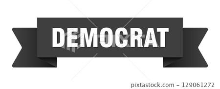 democrat ribbon isolated on transparent background. democrat ribbon democrat ribbon isolated on transparent background. democrat ribbon 129061272