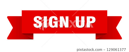 sign up ribbon isolated on transparent background. sign up ribbon sign up ribbon isolated on transparent background. sign up ribbon 129061377