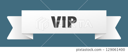 vip ribbon isolated on transparent background. vip ribbon 129061400