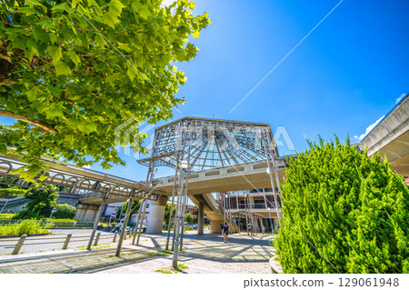 Yokohama cityscape in Japan, including the Yokohama Municipal Subway Nakagawa Station (in front of Tokyo City University Yokohama Campus) 129061948