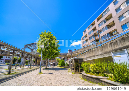 Yokohama cityscape in Japan, including the Yokohama Municipal Subway Nakagawa Station (in front of Tokyo City University Yokohama Campus) 129061949
