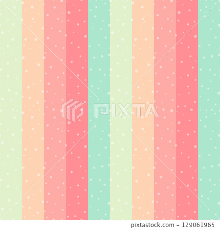 Pastel Striped Background with White Dots 129061965