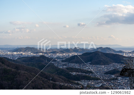 Panoramic views of the cityscape and magnificent nature from Mount Shosha Panoramic views of the cityscape and magnificent nature from Mount Shosha 129061982