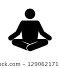 Set of stick figures, yoga classes, flat vector illustration. 129062171