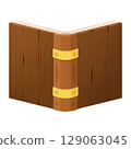 Halloween Wooden cover magic spell book 129063045