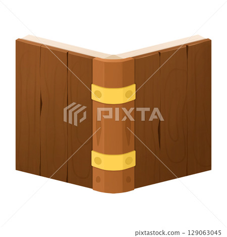 Halloween Wooden cover magic spell book 129063045