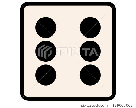 Simple and chic white dice six illustration material Simple and chic white dice six illustration material 129063063