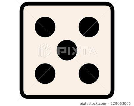 Simple and chic white five dice illustration material Simple and chic white five dice illustration material 129063065