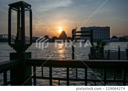 Sunset from the pier Sunset from the pier 129064274