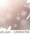 方形背景，手繪素材，白色羽毛和花瓣環繞的柔和光線氛圍，抽象的背景插圖 129064784