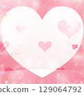 方形背景，手繪素材，可愛，閃閃發光，彈出粉紅色心形標記，抽象的背景插圖 129064792