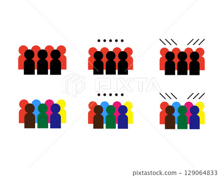 一組會議圖示插圖 一組會議圖示插圖 129064833