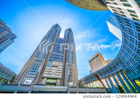 Tokyo cityscape in Japan: View of Tokyo Metropolitan Government Building and other attractions...towards a new era Tokyo cityscape in Japan: View of Tokyo Metropolitan Government Building and other attractions...towards a new era 129064964
