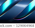 Futuristic Iridescent Blue Curves Background 129064968