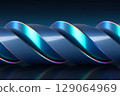 Futuristic Iridescent Spiral Metal Surface 129064969
