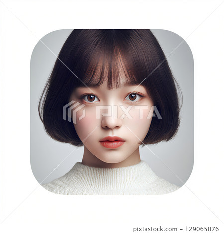 白色背景的女人 129065076