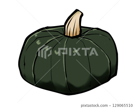 Brush pumpkin autumn vegetables green and yellow vegetables 129065510