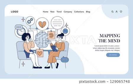 Vector illustration depicting a therapy session focused on mental health. Two individuals engage in a conversation, symbolizing emotional support and understanding within a therapeutic setting. Vector illustration depicting a therapy session focused on mental health. Two individuals engage in a conversation, symbolizing emotional support and understanding within a therapeutic setting. 129065748