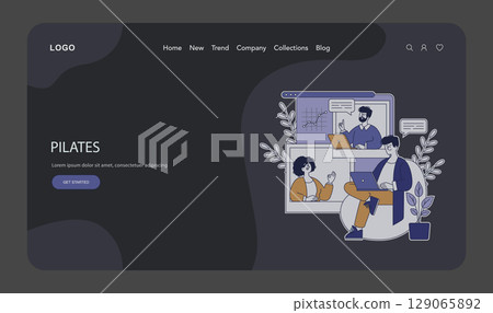 Hybrid work model illustration showcasing remote collaboration among diverse individuals. Focus on communication, productivity, and digital workflows in a modern workspace context. Vector illustration 129065892