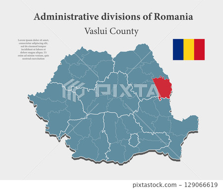 Vector map of Romania - Vaslui County Vector map of Romania - Vaslui County 129066619
