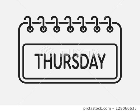 Vector template icon page calendar - day Thursday 129066633