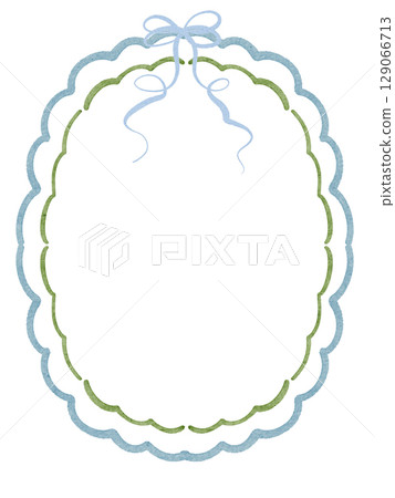 Oval Frame Template With Bow For Invitations And Cards 129066713