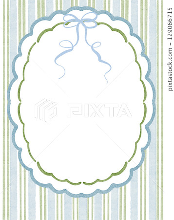 Oval Frame Template With Striped Background And Bow Oval Frame Template With Striped Background And Bow 129066715