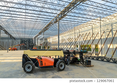 Construction of distribution warehouse. Development of commercial real estate market in the USA 129067061