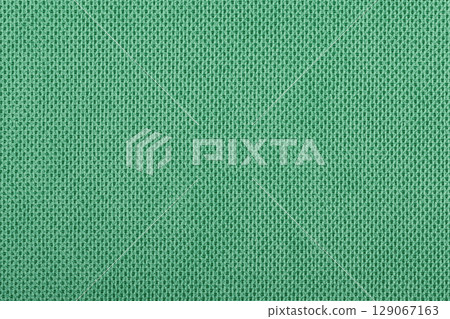 Green fabric cotton texture. Textile background fabric 129067163