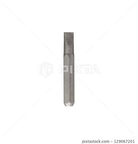 Iron bit for screwdriver and drill on Isolated on a white background 129067201