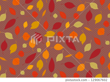 Autumn leaves seamless pattern 129067602