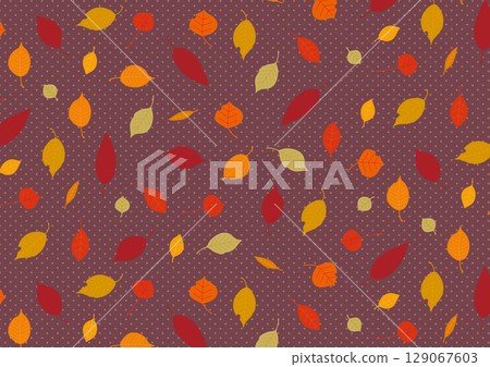秋天的樹葉無縫模式 129067603