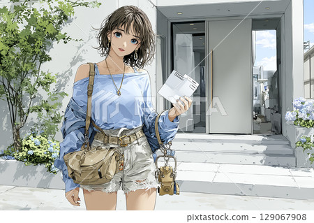 女性工作人員提供社群支援插圖素材 女性工作人員提供社群支援插圖素材 129067908