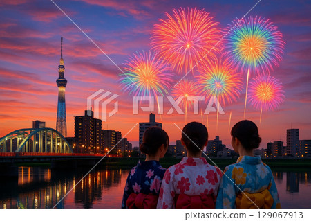 Arashikawa的Kawahara將照亮東京天空樹和Sumidagawa Russo煙花 129067913