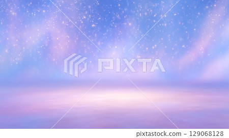 A starry sky and a hazy horizon - a fantastic stage background 129068128