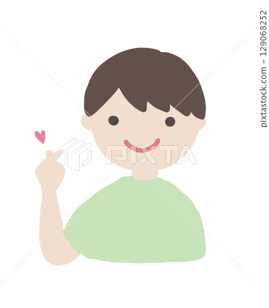 Handwritten boy gesture illustration 1-5 129068252