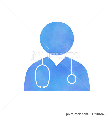 Watercolor doctor icon (blue) Watercolor doctor icon (blue) 129068266